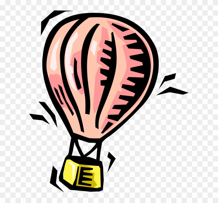 Vector Illustration Of Hot Air Balloon With Gondola - Vector ...