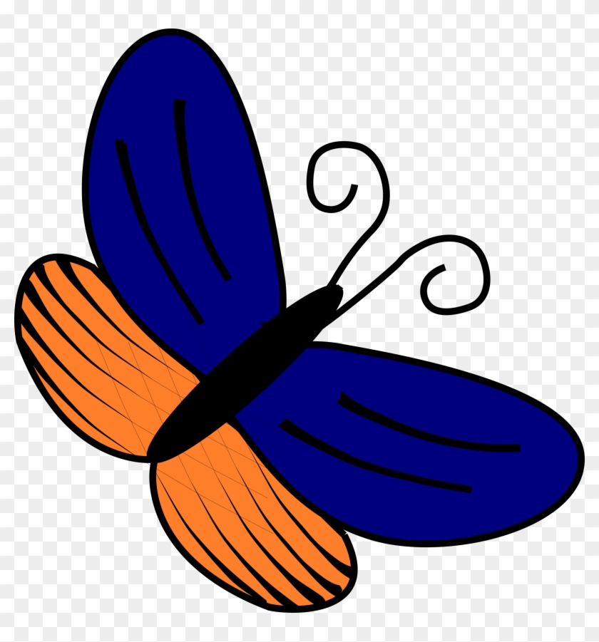 Blue And Orange Butterfly Clipart #157615