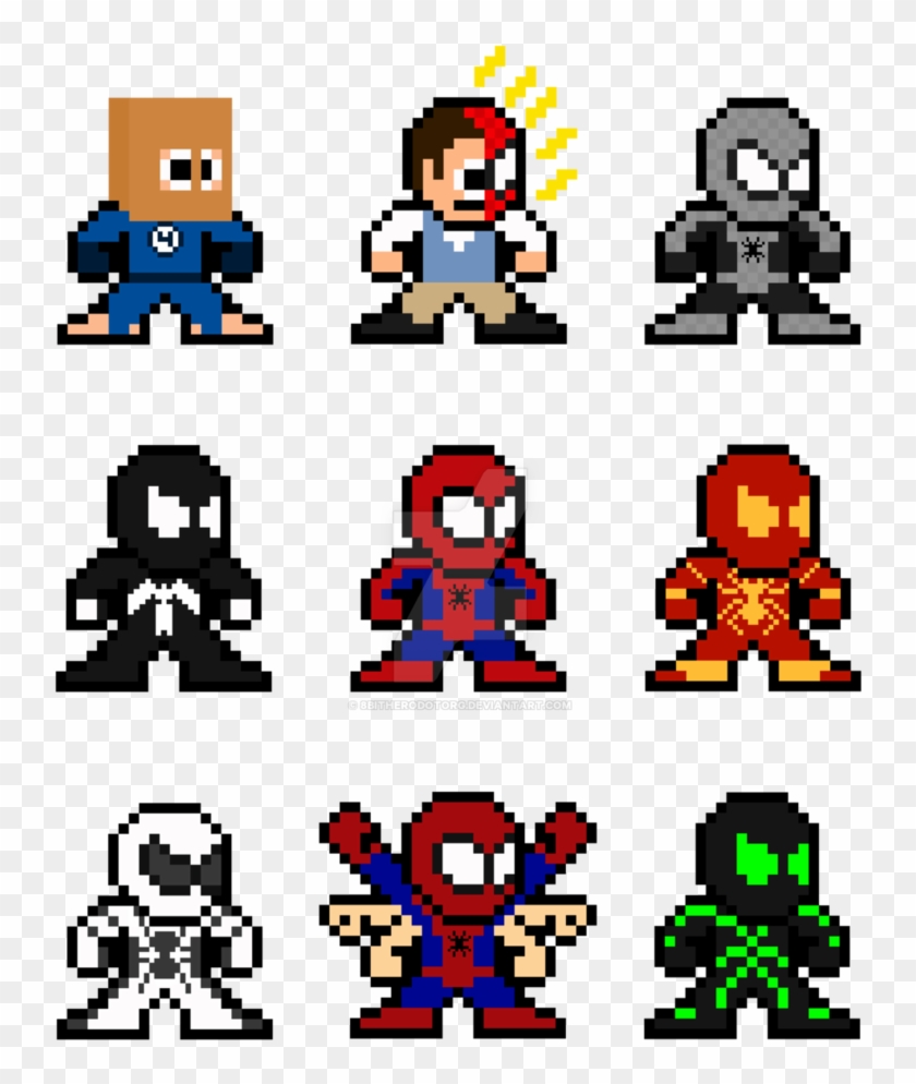 8 Bit Spider Man Through The Ages By 8bitherodotorg - 8 Bit Spider Man -  Free Transparent PNG Clipart Images Download