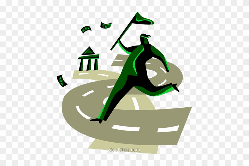 Financial Concept Man Chasing Money Royalty Free Vector - Illustration #869924