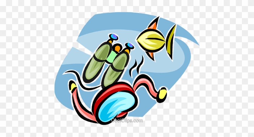 Scuba Gear And Fish Royalty Free Vector Clip Art Illustration - Illustration #872176