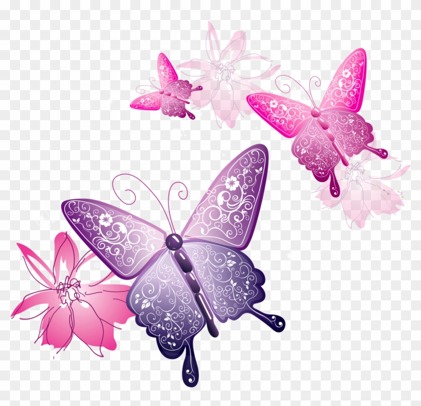 You Might Also Like - Pink And Purple Butterflies Png #876134