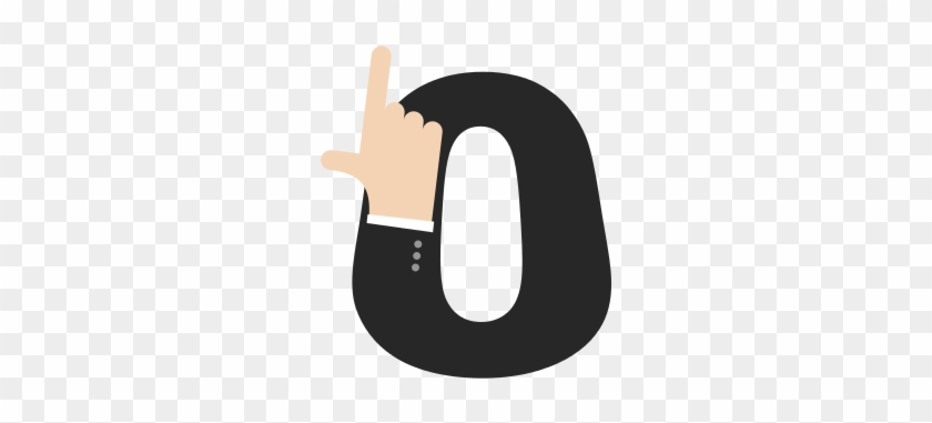 Number 0 Letter Businessman Hand Font - Cartoon #876888