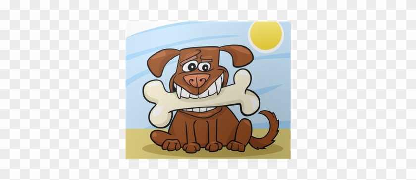 Cartoon Big Dog With Bone #877931