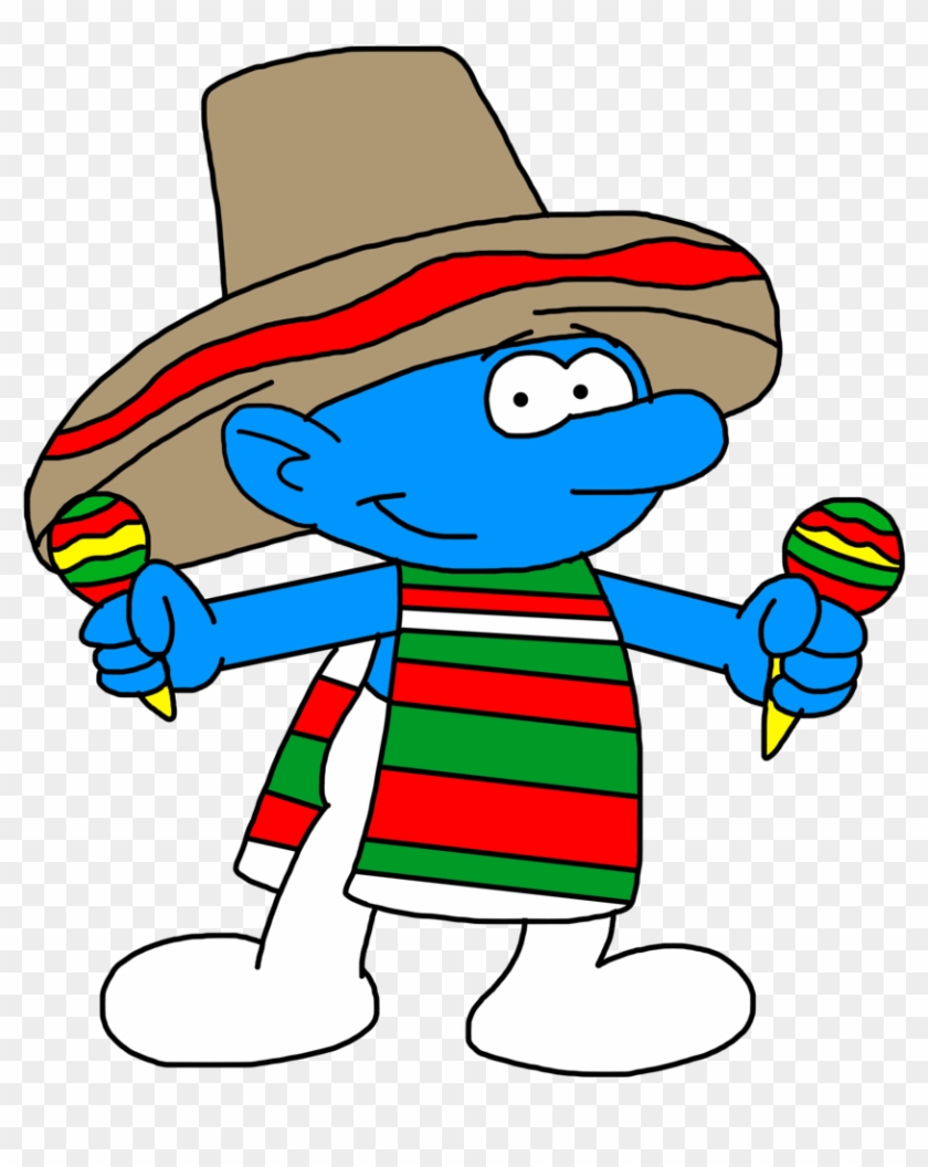 Smurf With Mexican Dance Outfit By Elmarcosluckydel96 - The Smurfs #885187