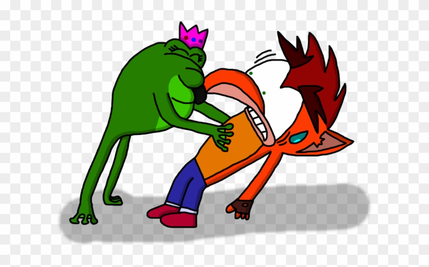 Crash And The Frog By Lilkenarts - Crash Bandicoot Warped Frog #885822