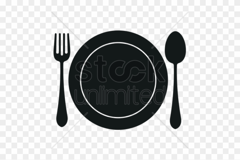 Cutlery Clipart Silhouette - Silhouette Plate #894768