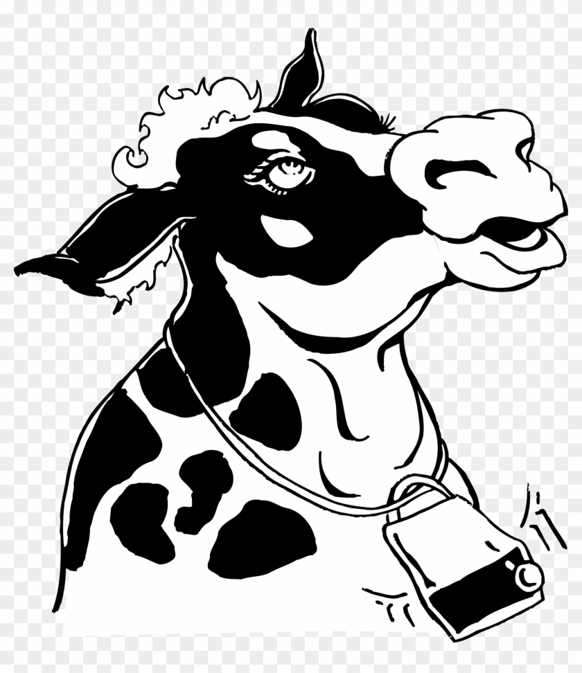 Cattle Dog Black And White Clip Art - Cow Png Vector Black And White #897277