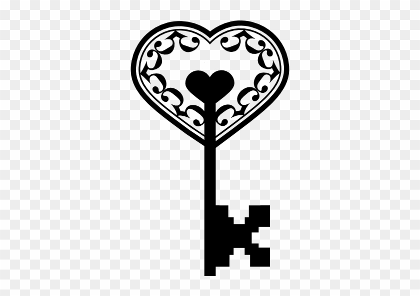 Old Heart Shaped Key Free Icon - Vector Llave Antigua Con Corazon #899277