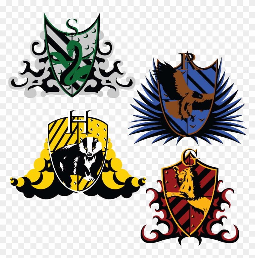 The Hogwarts Crests Drawing - Harry Potter Houses Vector - Free Transparent  PNG Clipart Images Download