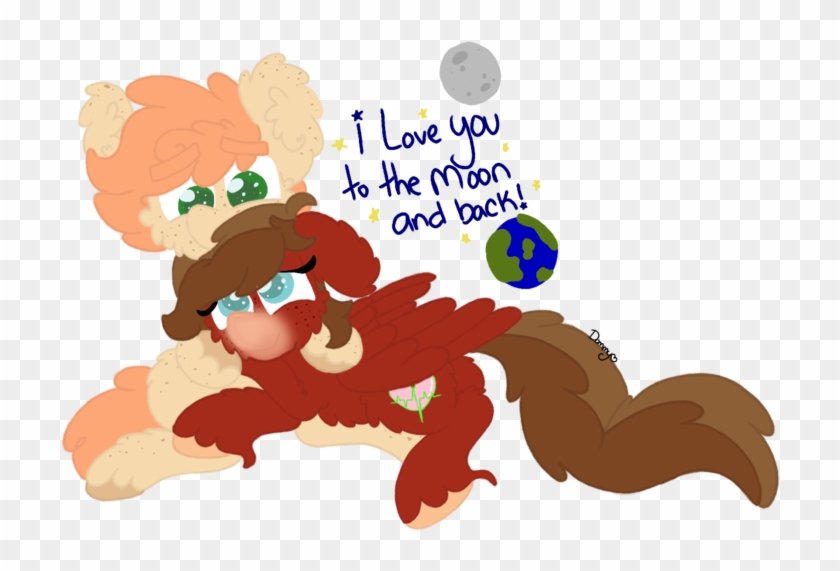 I Love You Too The Moon And Back By Dominiquescreations - Illustration #904682