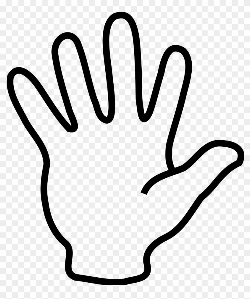 Right Handprint Clipart Download Hand Drawing 5 Fingers Free