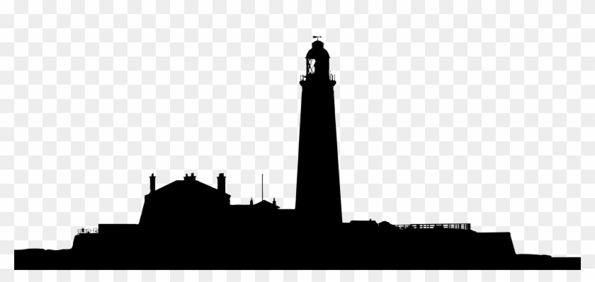 Silhouette Of Buildings Under Gray Clouds Free Stock - Light House Silhouette #18115