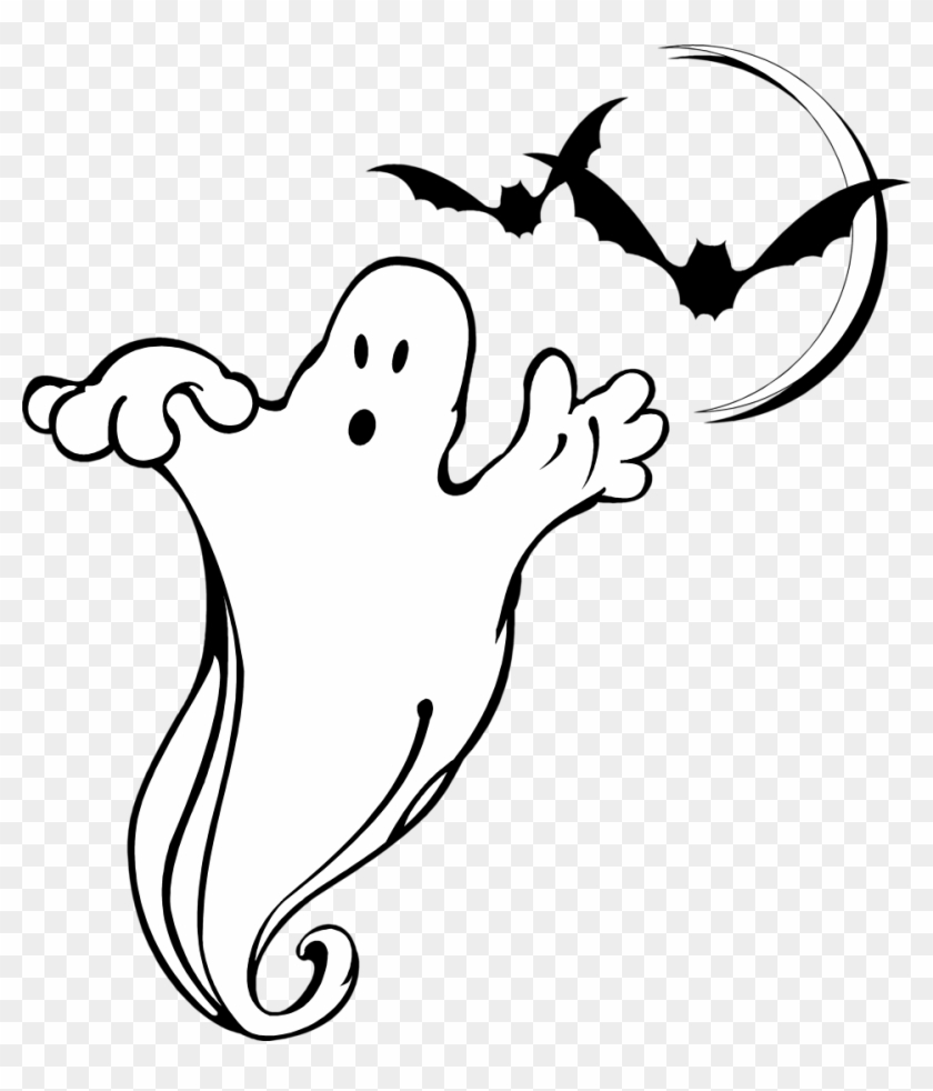 Ghost Free Stock Photo Illustration Of A Ghost And - Bats And Ghosts Clipart #20529
