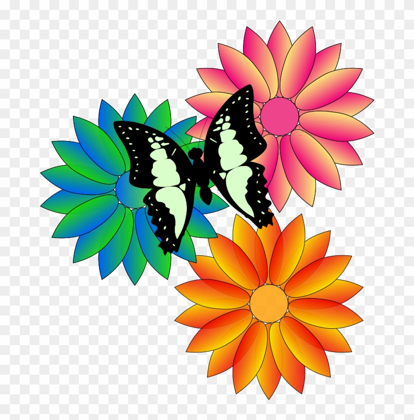 Download Free Butterfly And Flowers Animated Flowers And Butterflies Free Transparent Png Clipart Images Download