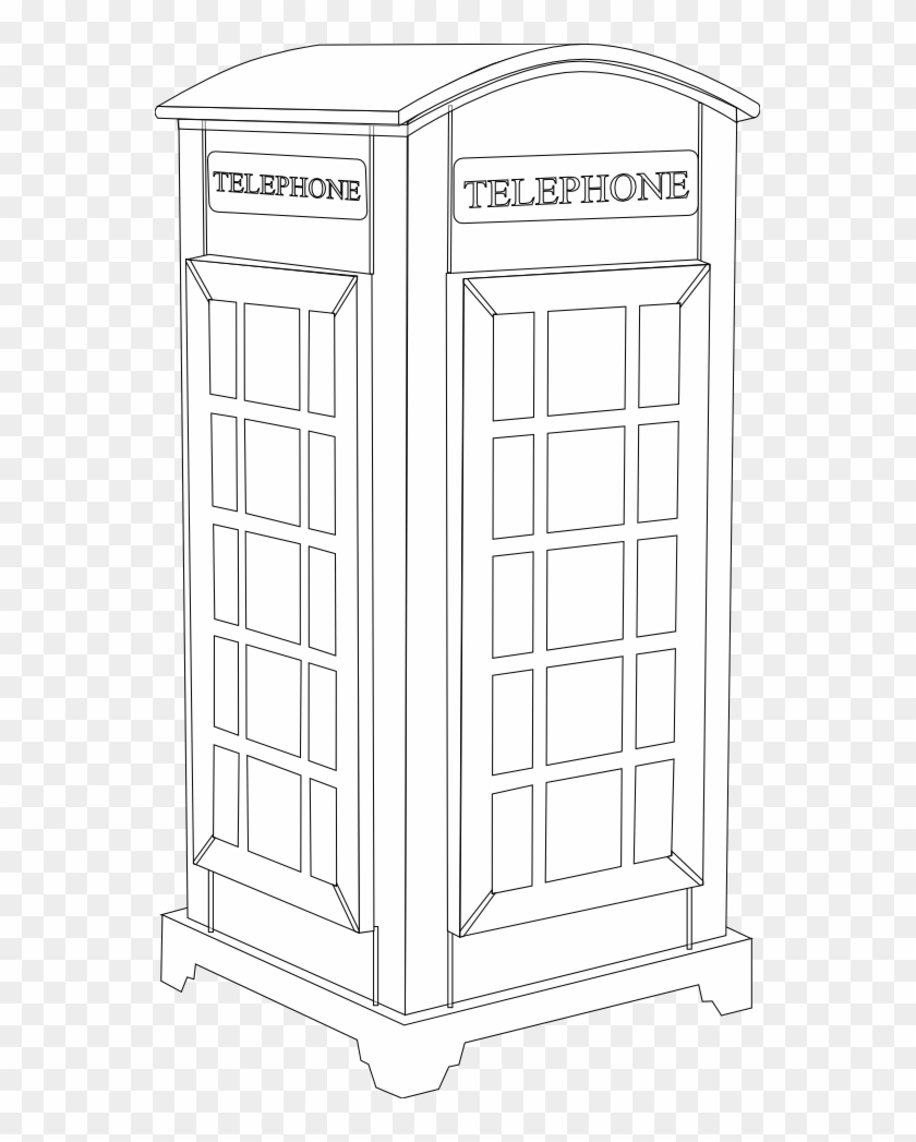 Telephone Clip Art Download - Public Phone Booth In Black #21238