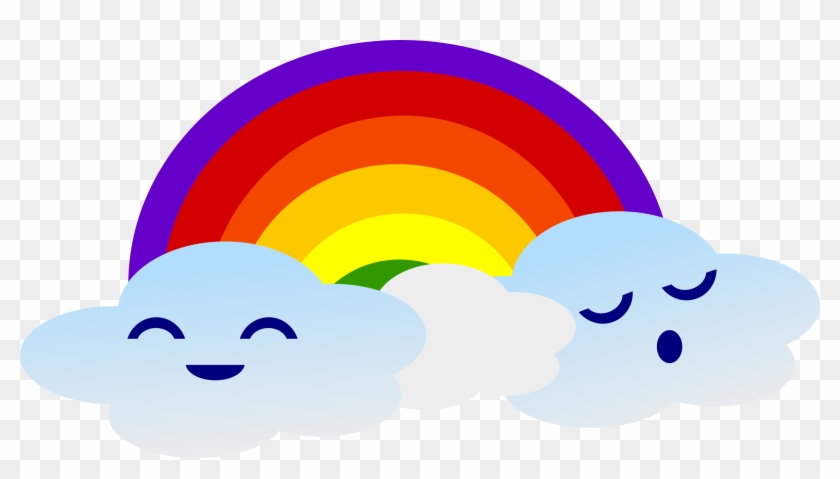 This Free Icons Png Design Of Kawaii Rainbow - Clouds With Rainbow Clipart #22049