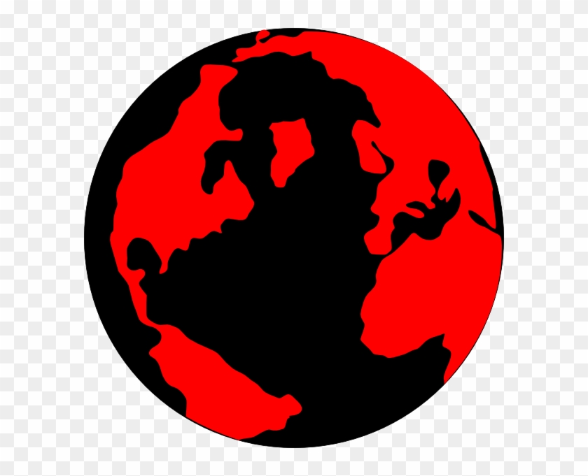 Red And Black Globe Clip Art At Clker - Red And Black Globe #24310