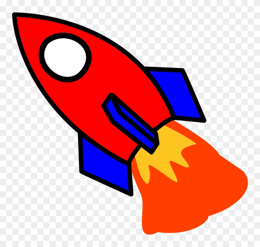 Fire Cartoon Image Free Vector Graphic Rocket Start - Red And Blue Rocket #24385