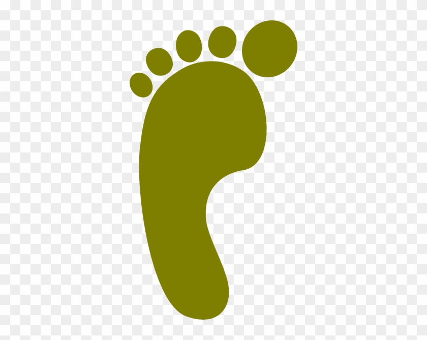 Long Bare Footprint Left Olive Clip Art At Clker - Clip Art #26507
