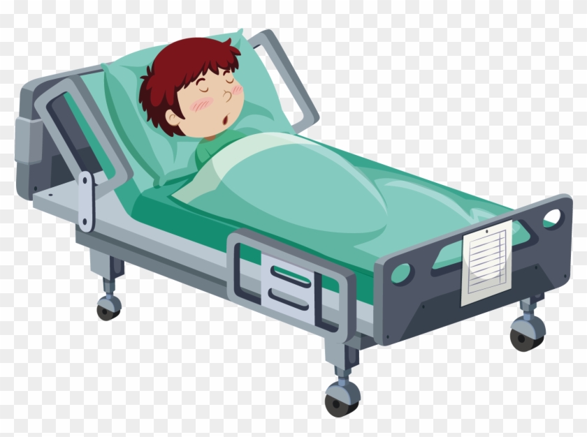 Hospital Bed Patient Clip Art - Cartoon Boy In Hospital Bed - Free