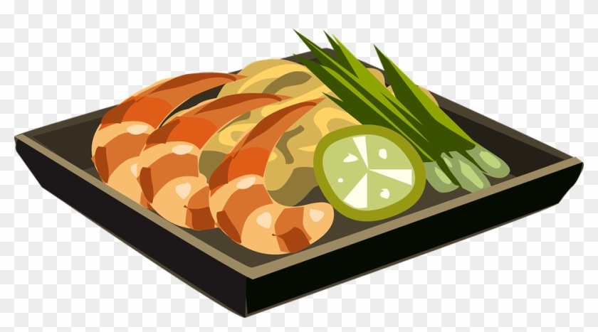 Search Clip Art Food, Plate, Fish, Vegetable, Prawns - Food #168734