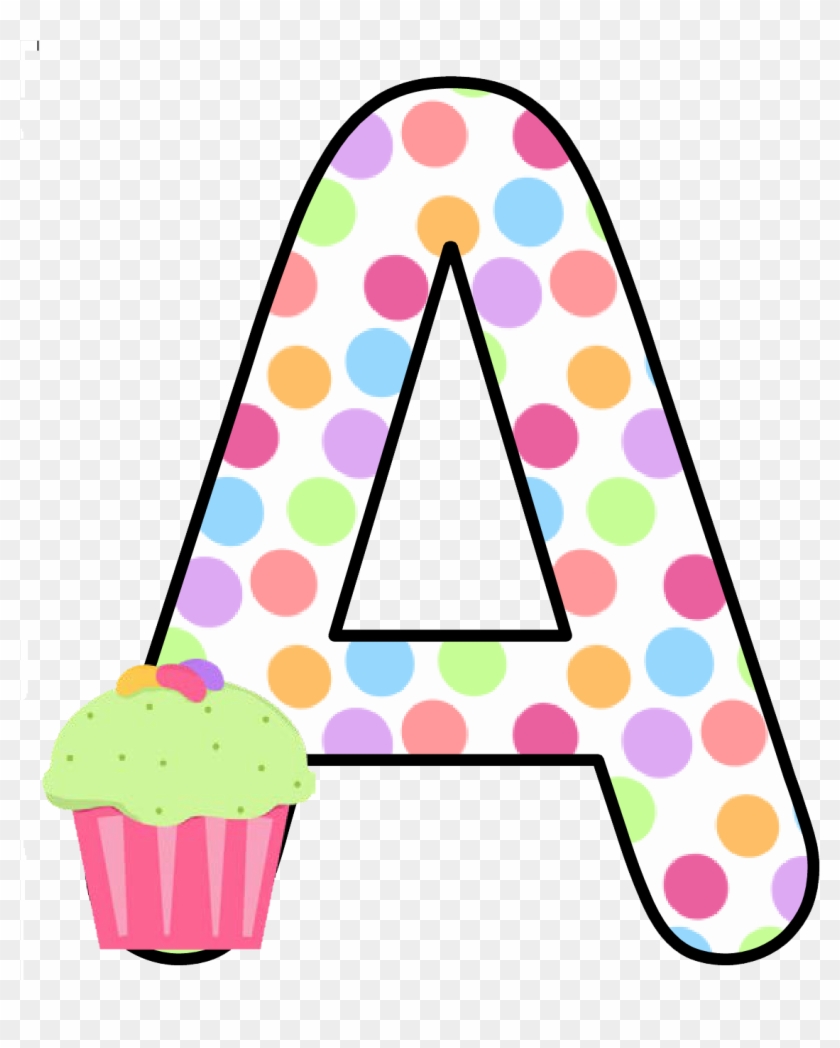 Ch B *✿* Alfabeto Cupcake De Kid Sparkz - Polka Dot Letters Clipart Az #168928