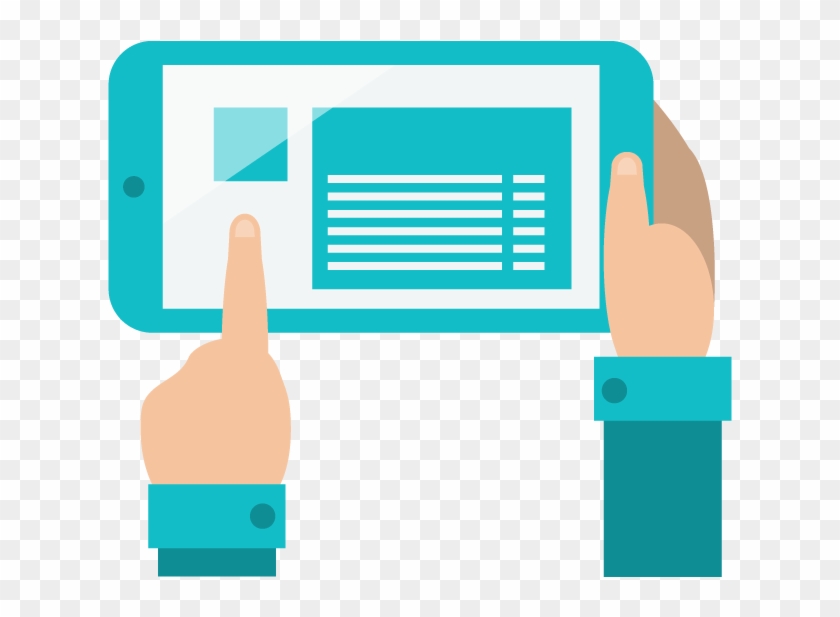 Illustration Of A Tablet And Hands Pointing - Diagram #910411