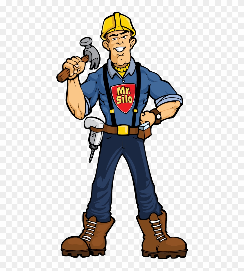 strong construction worker cartoon