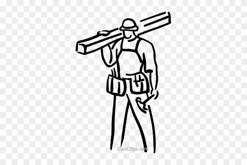 Carpenter With Hammer And Lumber Royalty Free Vector - Lumber - Full ...