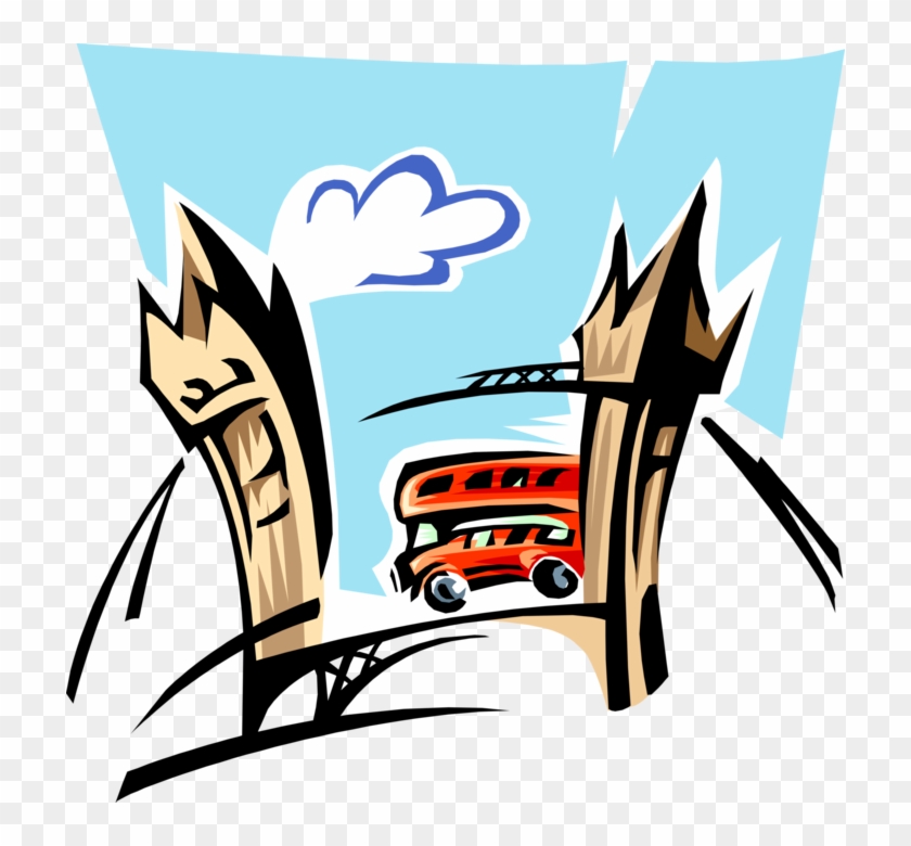 Vector Illustration Of Touring England By Double-decker - Free Clipart London #919163