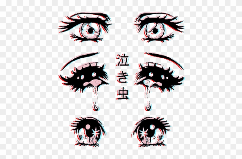 Sad anime face Manga style big blue eyes little  Stock Illustration  65574734  PIXTA
