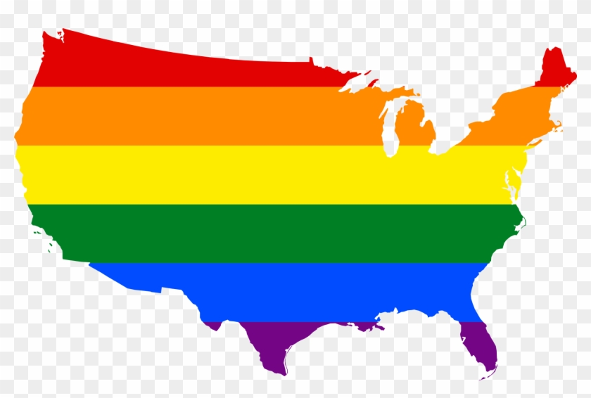 Lgbt Flag Map Of The United States Of America - Lgbt United States #921998