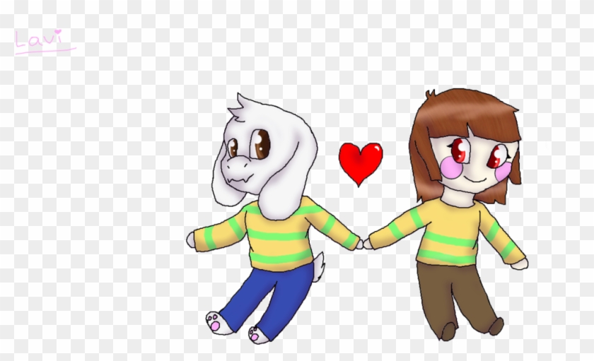 Chibi Chara And Asriel By Xxjellysandwichxx - Cartoon #925239