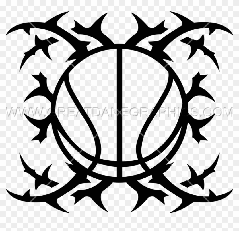 Tribal Spikes On Basketball - Emblem #927053