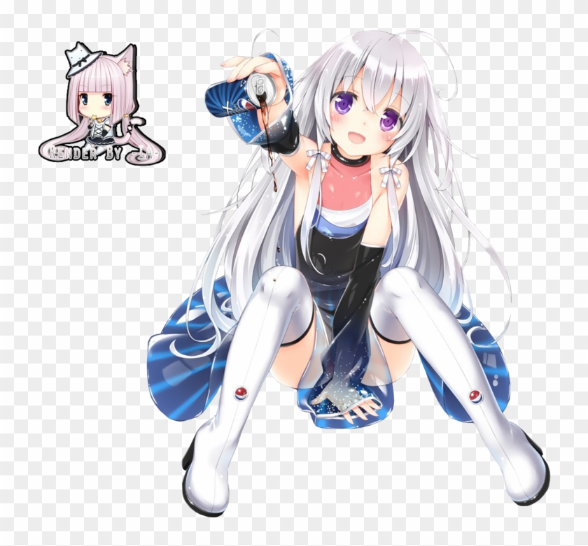 Cute Anime Girl With White Hair And Purple Eyes Free Transparent Png Clipart Images Download - anime png girl roblox anime girl with blue hair decal