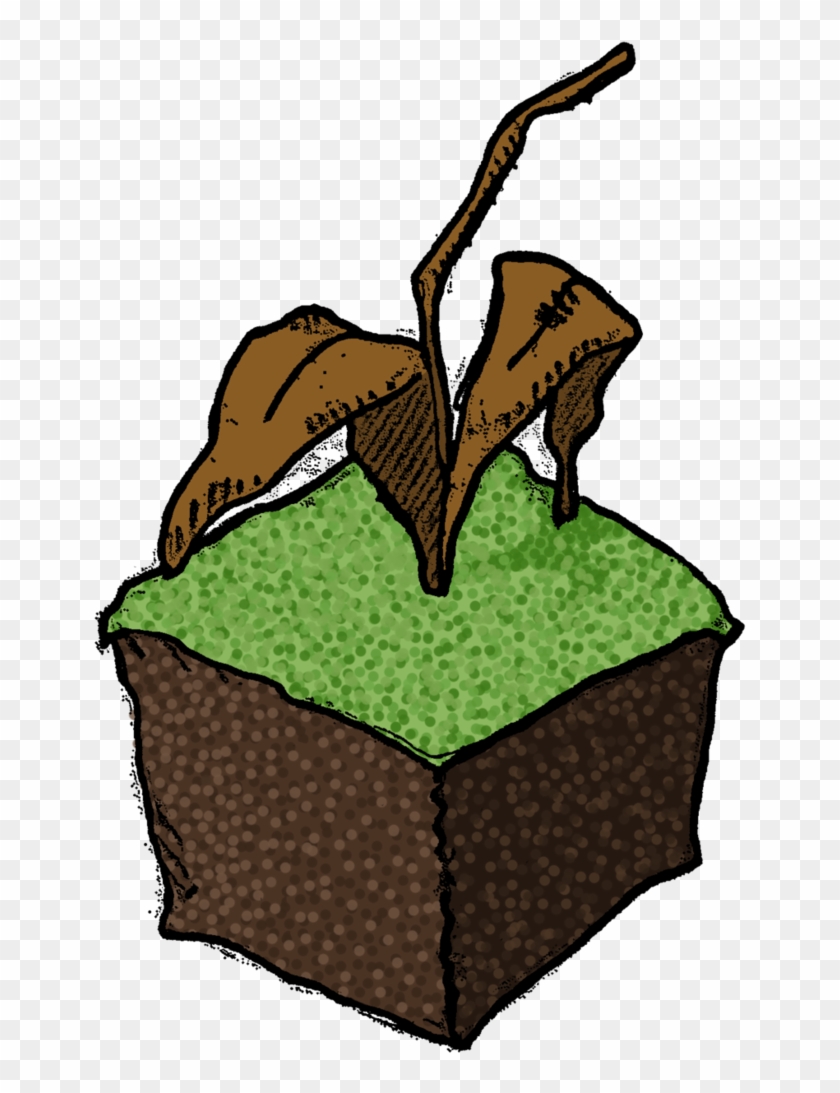 Dead Bush On A Grass Block By Ralphhogaboom - Illustration #937071