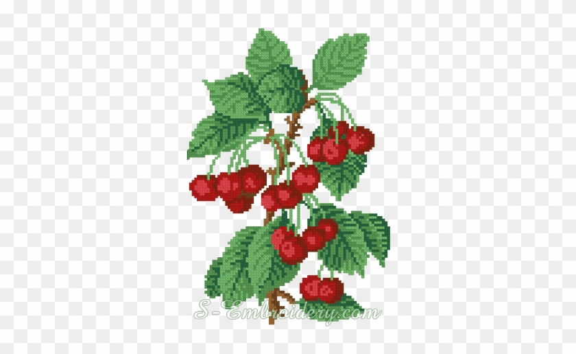 10159 Cross Stitch Cherry Machine Embroidery Design - Схемы Для Вышивания #941070