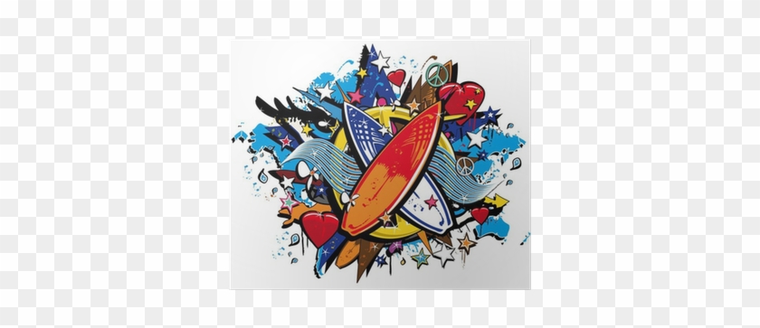 Graffiti Surf Symbol Pop Art Illustration Poster • - Galaxy S5 Scl23 Sc-04f Tpuケース/カバー 【peaceスカル Tpuソフトカバー】ギャラクシー #942893