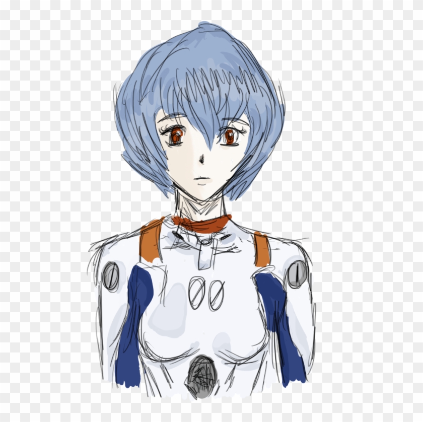 Nge Rei Ayanami Sketch By Rmcat - Cartoon #945375