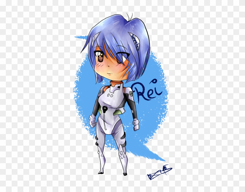 Chibi Rei Ayanami~evangelion By Senpai-hero - Cartoon #945461