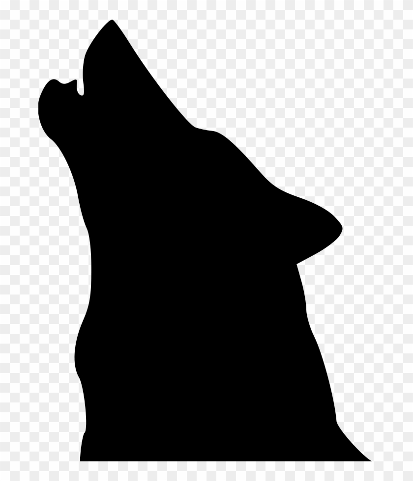 Wolf Clip Art Silhouette - Howling Wolf Head Silhouette - Free ...