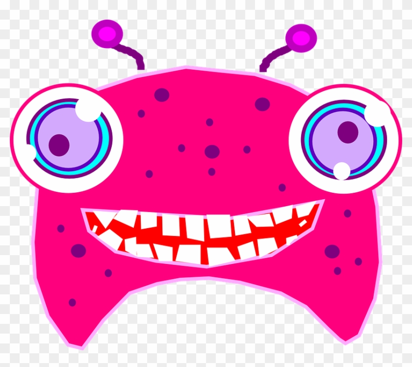 Alien Clipart Monster Face - Pink Alien Clipart #171396