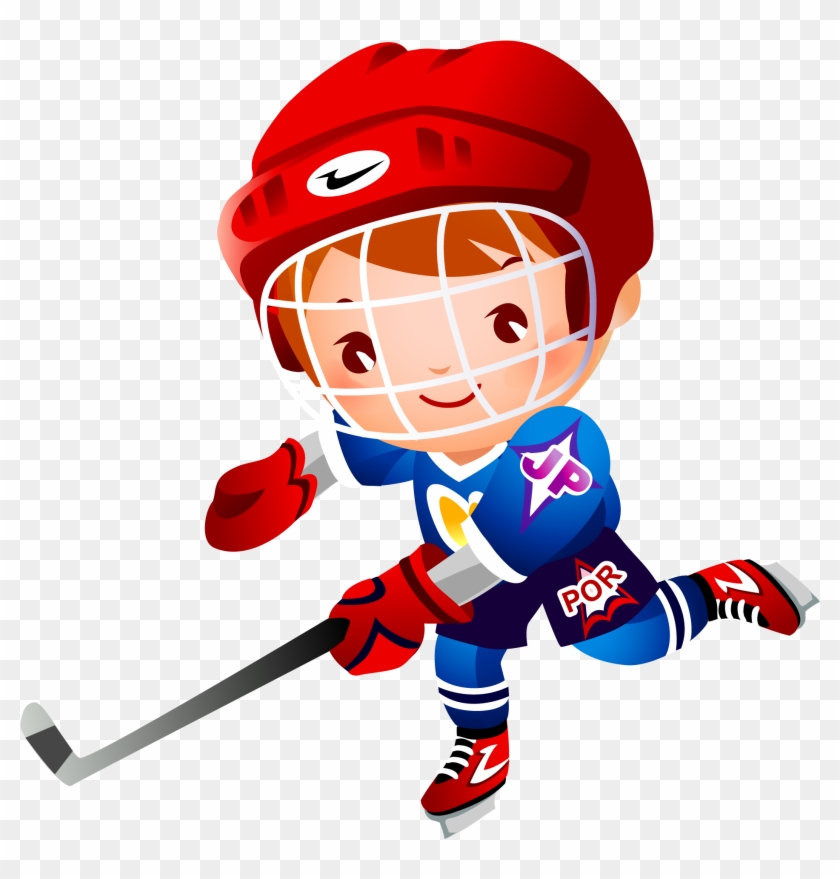 cartoon hockey player face clipart