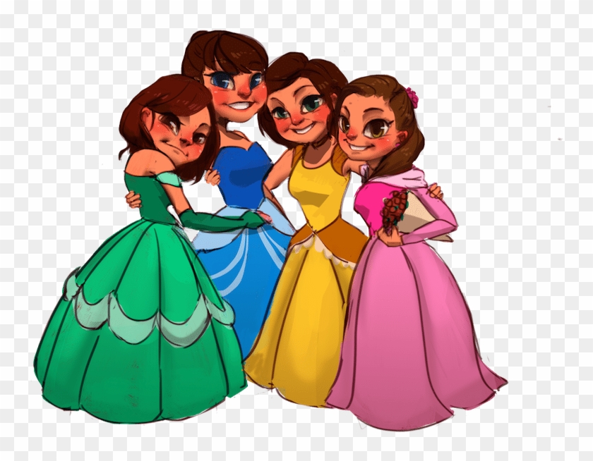 four cartoon girls