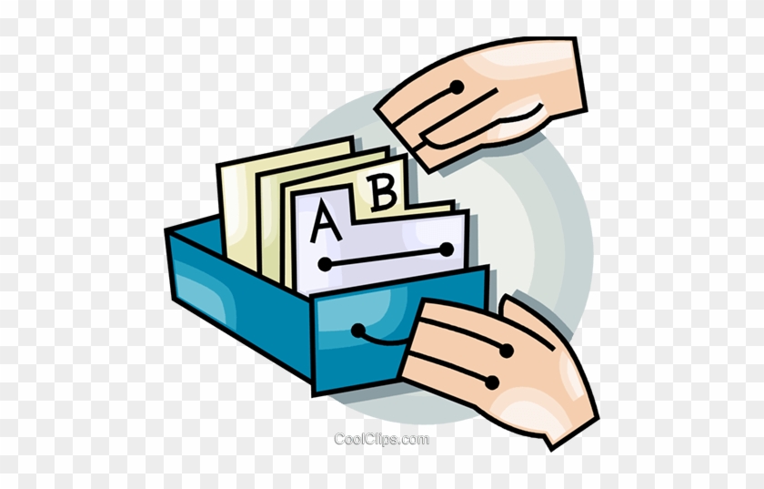 Filing Cabinet Royalty Free Vector Clip Art Illustration - Card Catalog Clip Art #952037