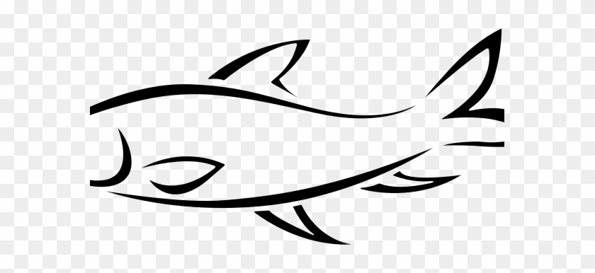 Perspective Fish Line Art Coloring To Fancy Clipart - Fish Line Drawing #953228