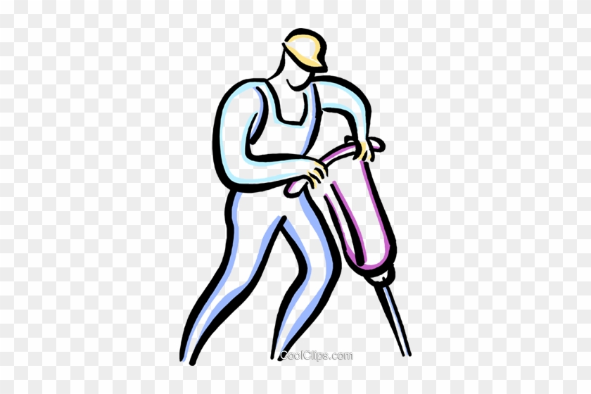 Man With A Jackhammer Royalty Free Vector Clip Art - Man With A Jackhammer Royalty Free Vector Clip Art #954279