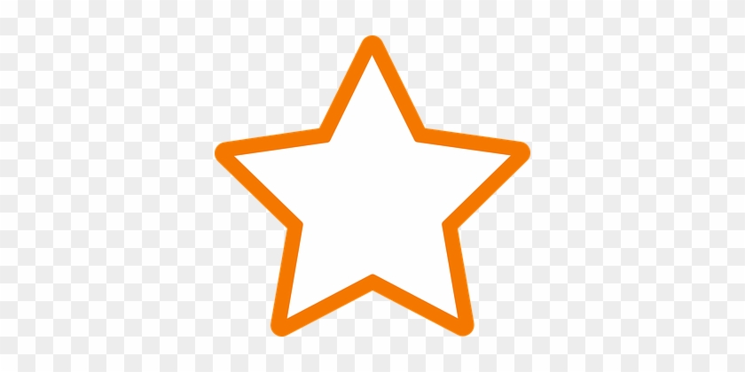 Star Favorite Orange Outline Rating Shape - Clip Art #957221