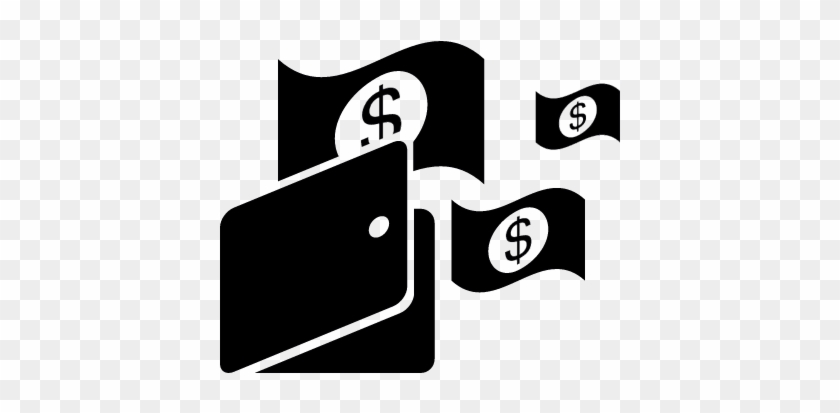 Wallet And Three Dollar Bills Vector - Iconos Billetera Billetes #957918